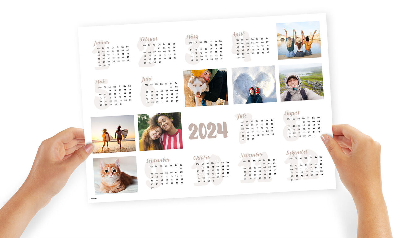 Jahreskalender 2024 zum selbst Gestalten
